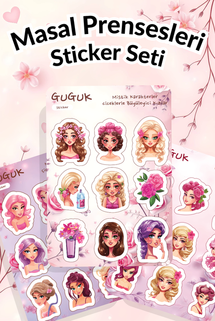 Masal Prensesleri Sticker Yaprakları Seti