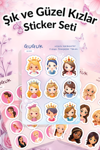 Şık ve Güzel Kızlar Sticker Yaprakları Seti