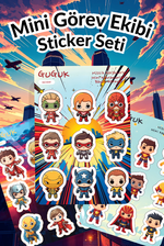 Mini Görev Ekibi Sticker Yaprakları Seti