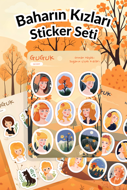 Baharın Kızları Sticker Yaprakları Seti 