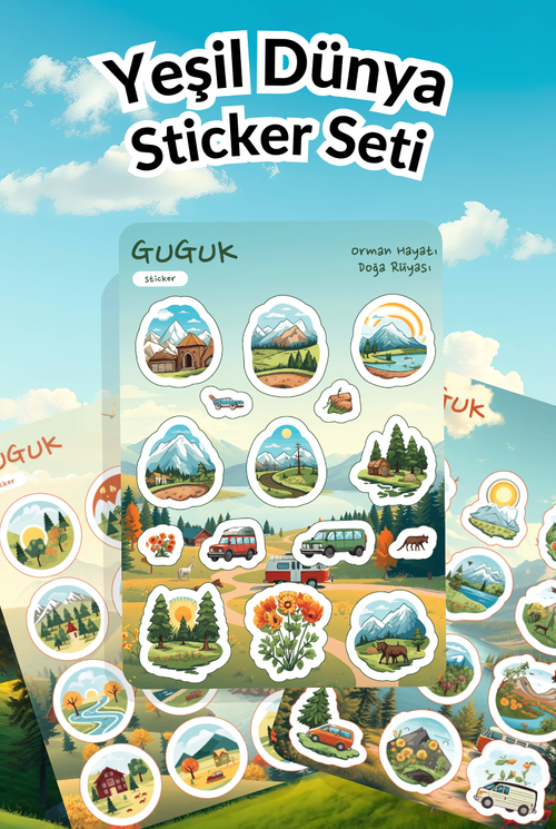 Yeşil Dünya Sticker Yaprakları Seti