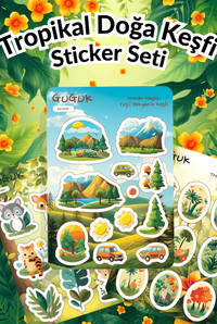 Tropikal Doğa Keşfi Sticker Yaprakları Seti