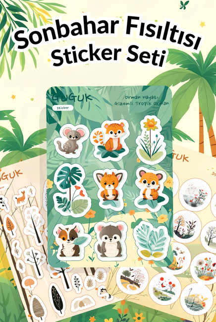 Sonbahar Fısıltısı Sticker Yaprakları Seti