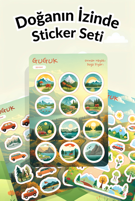 Doğanın İzinde Sticker Yaprakları Seti