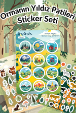 Ormanın Yıldız Patileri Sticker Yaprakları Seti