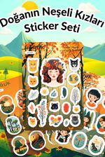 Doğanın Neşeli Kızları Sticker Yaprakları Seti