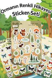 Ormanın Renkli Hikayesi Sticker Yaprakları Seti