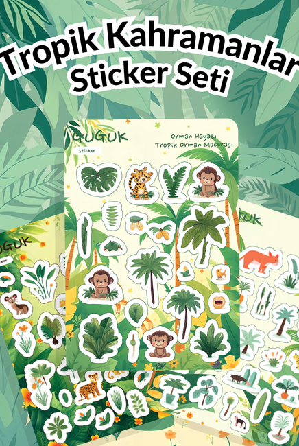Tropik Kahramanlar Sticker Yaprakları Seti