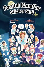 Parıltılı Kanatlar Sticker Yaprakları Seti