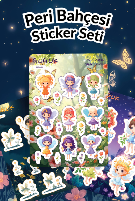 Peri Bahçesi Sticker Yaprakları Seti