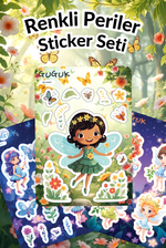 Renkli Periler Sticker Yaprakları Seti 
