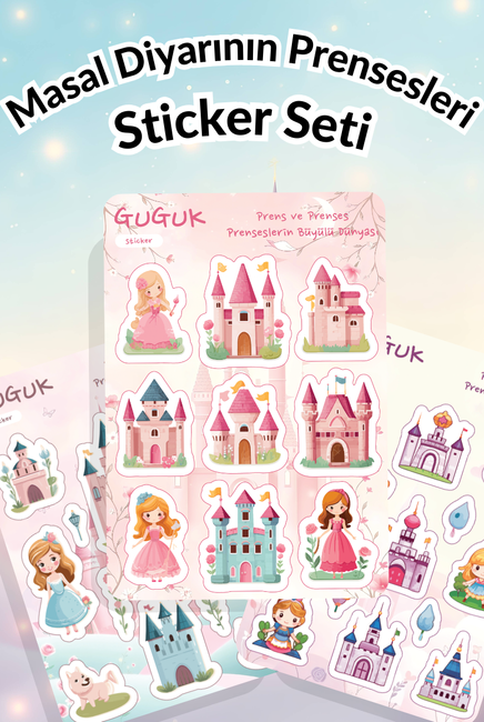 Masal Diyarının Prensesleri Sticker Yaprakları Seti