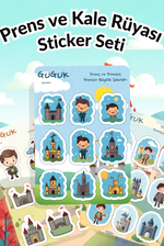 Prens ve Kale Rüyası Sticker Yaprakları Seti