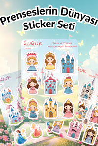 Prenseslerin Dünyası Sticker Yaprakları Seti