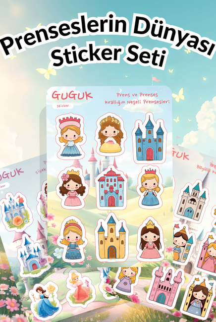 Prenseslerin Dünyası Sticker Yaprakları Seti