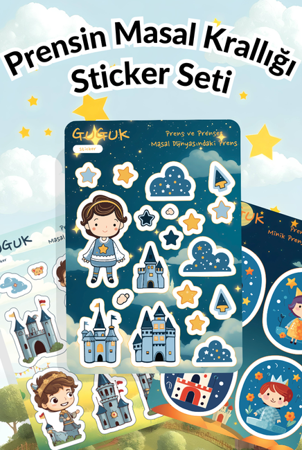 Prensin Masal Krallığı Sticker Yaprakları Seti