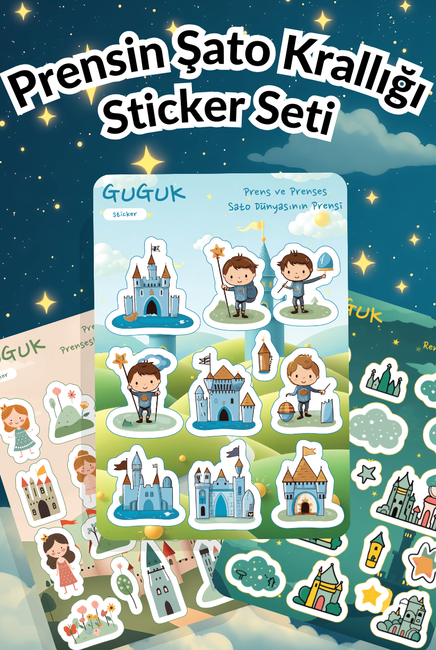 Prensin Şato Krallığı Sticker Yaprakları Seti 