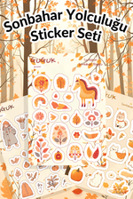 Sonbahar Yolculuğu Sticker Yaprakları Seti