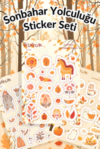 Sonbahar Yolculuğu Sticker Yaprakları Seti