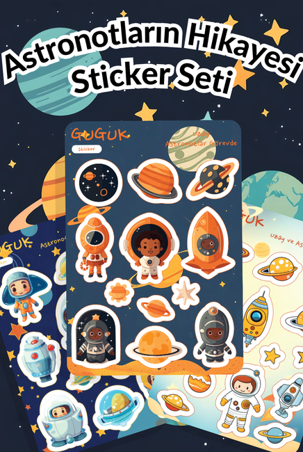 Astronotların Hikayesi Sticker Yaprakları Seti