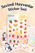 Sevimli Hayvanlar Sticker Yaprakları Seti