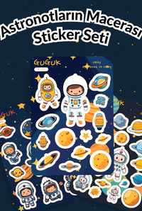 Astronotların Macerası Sticker Yaprakları Seti