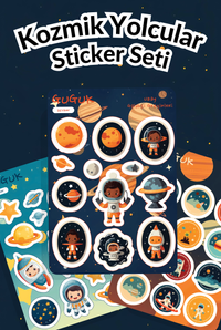 Kozmik Yolcular Sticker Yaprakları Seti 