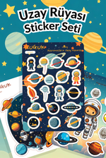 Uzay Rüyası Sticker Yaprakları Seti