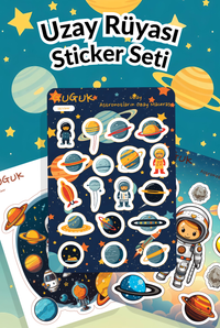 Uzay Rüyası Sticker Yaprakları Seti