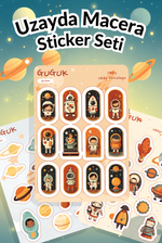 Uzayda Macera Sticker Yaprakları Seti