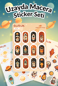 Uzayda Macera Sticker Yaprakları Seti
