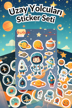 Uzay Yolcuları Sticker Yaprakları Seti