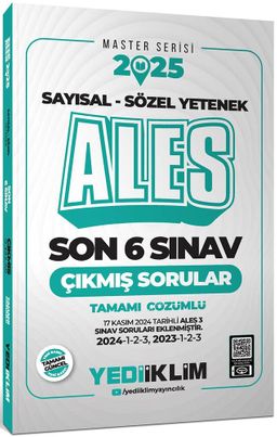 2025 ALES Master Serisi Sayısal - Sözel Yetenek Tamamı Çözümlü Son 6 Sınav Çıkmış Sorular (ALES 3 Dahil)