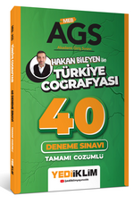 MEB AGS Hakan Bileyen ile Türkiye Coğrafyası Tamamı Çözümlü 40 Deneme Sınavı