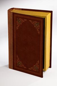 Kitap Şeklinde Ahşap Hediye Kutu - Klasik Deri Desenli