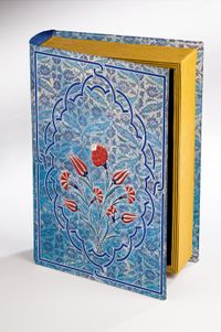 Kitap Şeklinde Ahşap Hediye Kutu - Çini Desen