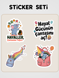 Çantamdan Fil Çıktı Sticker Seti