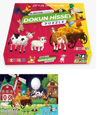 Çiftlik Hayvanları 12 Büyük Parça Dokun Hisset Puzzle
