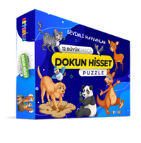 Sevimli Hayvanları 12 Büyük Parça Dokun Hisset Puzzle