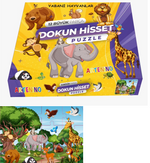 Yabani Hayvanları 12 Büyük Parça Dokun Hisset Puzzle