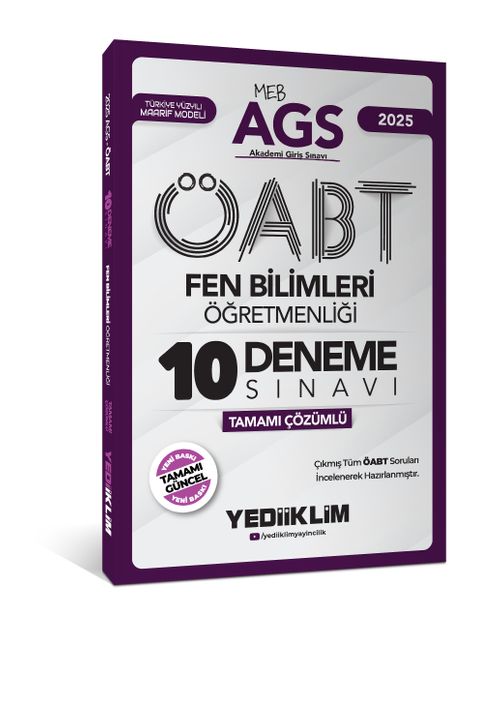 2025 MEB AGS ÖABT Fen Bilimleri Öğretmenliği Tamamı Çözümlü 10 Deneme Sınavı