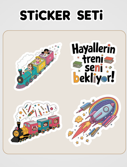 Uzaya Giden Tren Sticker Seti