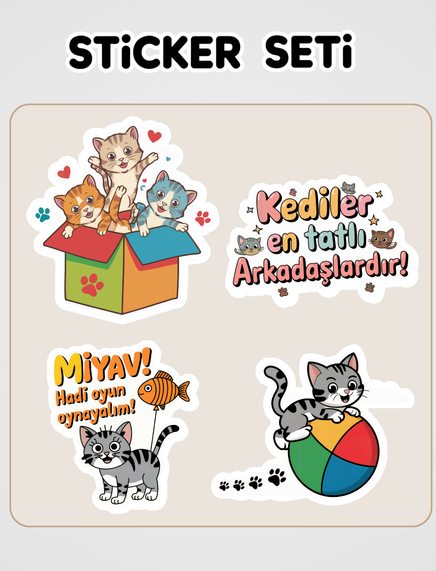 İlk Okuma - Kediler Sticker Seti