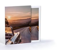 Klasik Araba ve Gün Batımı, Özel Tasarım Kılıflı A4 Poster