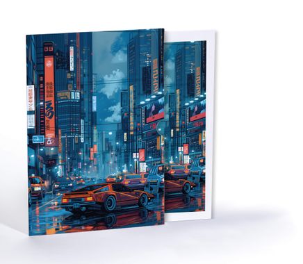 Neon Şehrinin Işıkları, Özel Tasarım Kılıflı A4 Poster