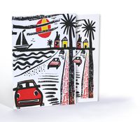 Güneşli Sahil Yolu, Özel Tasarım Kılıflı A4 Poster