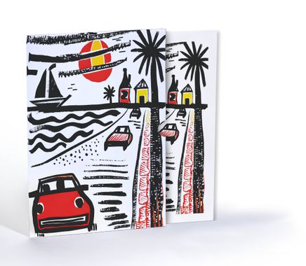 Güneşli Sahil Yolu, Özel Tasarım Kılıflı A4 Poster