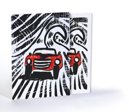 Kırmızı Araba Rüyası, Özel Tasarım Kılıflı A4 Poster