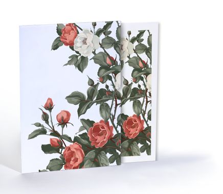 Kırmızı Beyaz Güller, Özel Tasarım Kılıflı A4 Poster