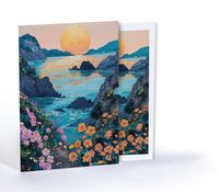 Gün Batımındaki Çiçek Bahçesi, Özel Tasarım Kılıflı A4 Poster